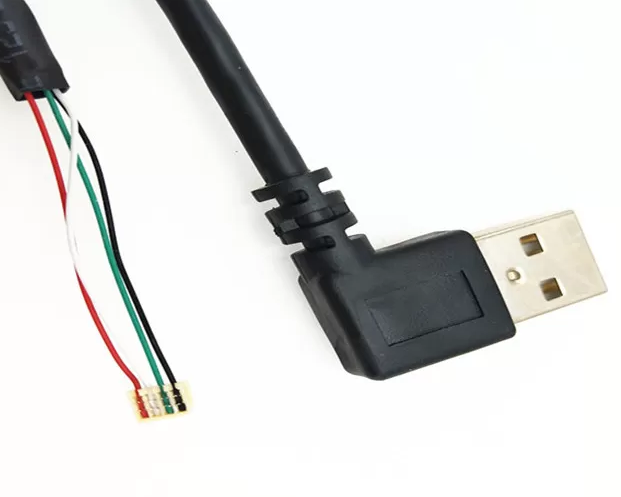 USB 公头 90 度向左 30 Awg 电缆转 4 针 Jst Sr 4 1.0 毫米间距连接器
