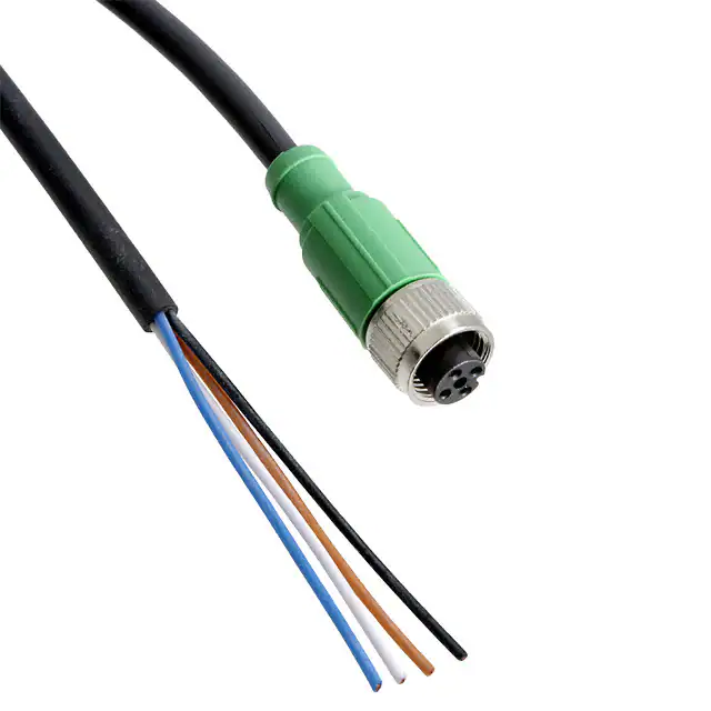 无卤素 4 位传感器执行器电缆组件直型 M12 连接器
