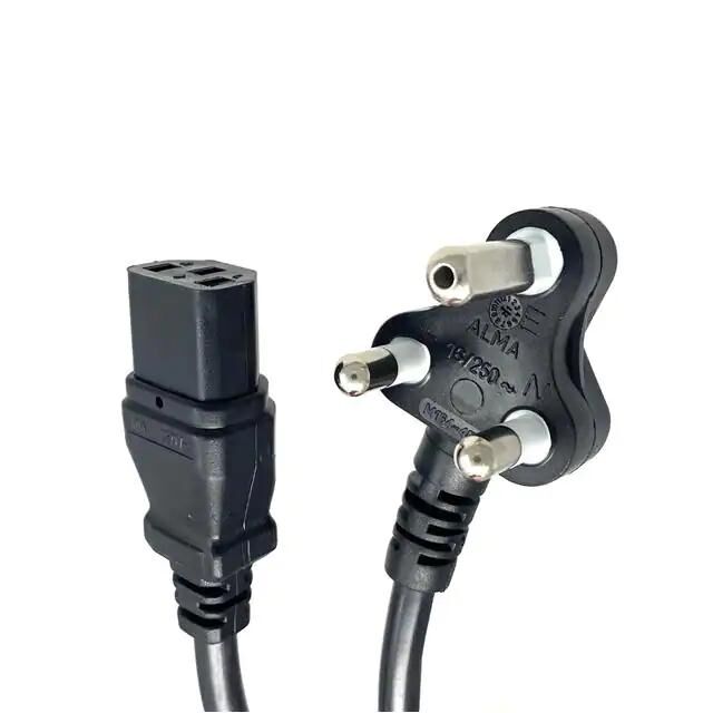 黑色加长电源线 Sans 164-1直角转IEC 320-c13 h05vv-f