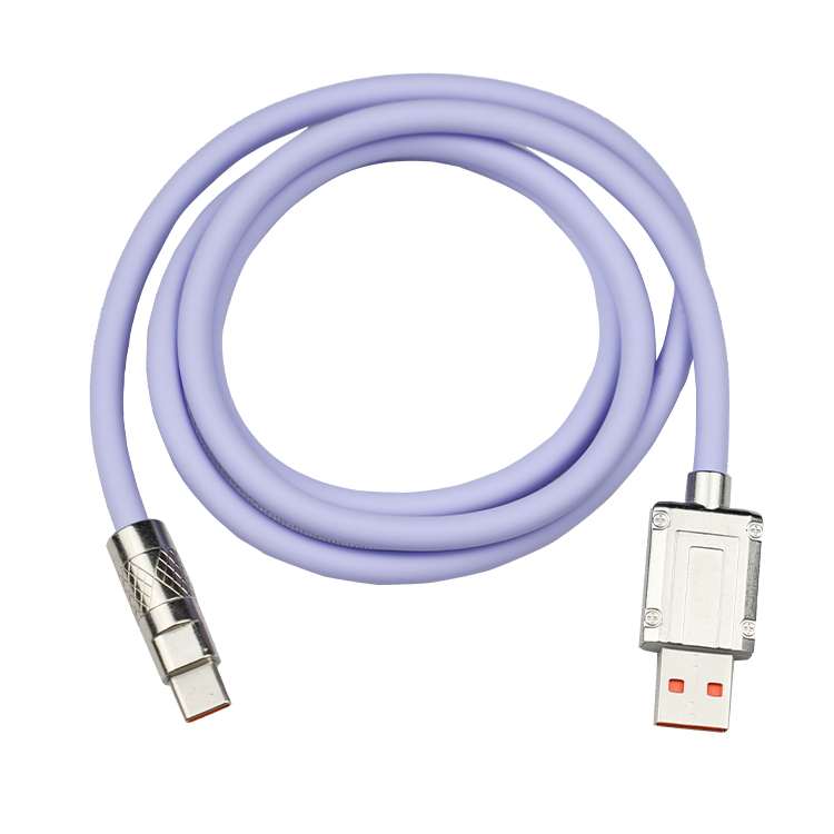 锌合金液态硅胶数据线华为充电线适用苹果机客线快充线安卓