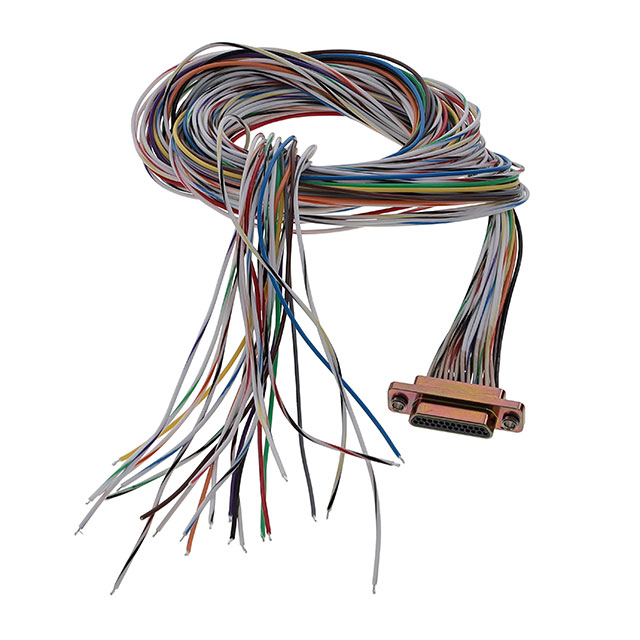 D-Sub 电缆组件 D 型，微型 D 多股，单股 3.00'（914.40mm） 插座，公形引脚 至 单条导线引线 创新设计 多样化选择 锐诚达