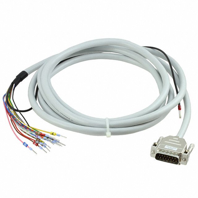 D-Sub 电缆组件 DB15 灰色，单股（圆形） 9.84'（3.00m） 插头，公引脚 至 单条导线引线 屏蔽 创新设计 多样化选择 锐诚达