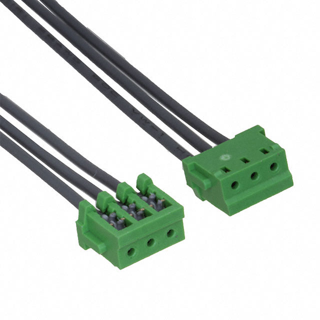 3 矩形电缆组件 插口至插口，反向 0.833'（254.00mm，10.00